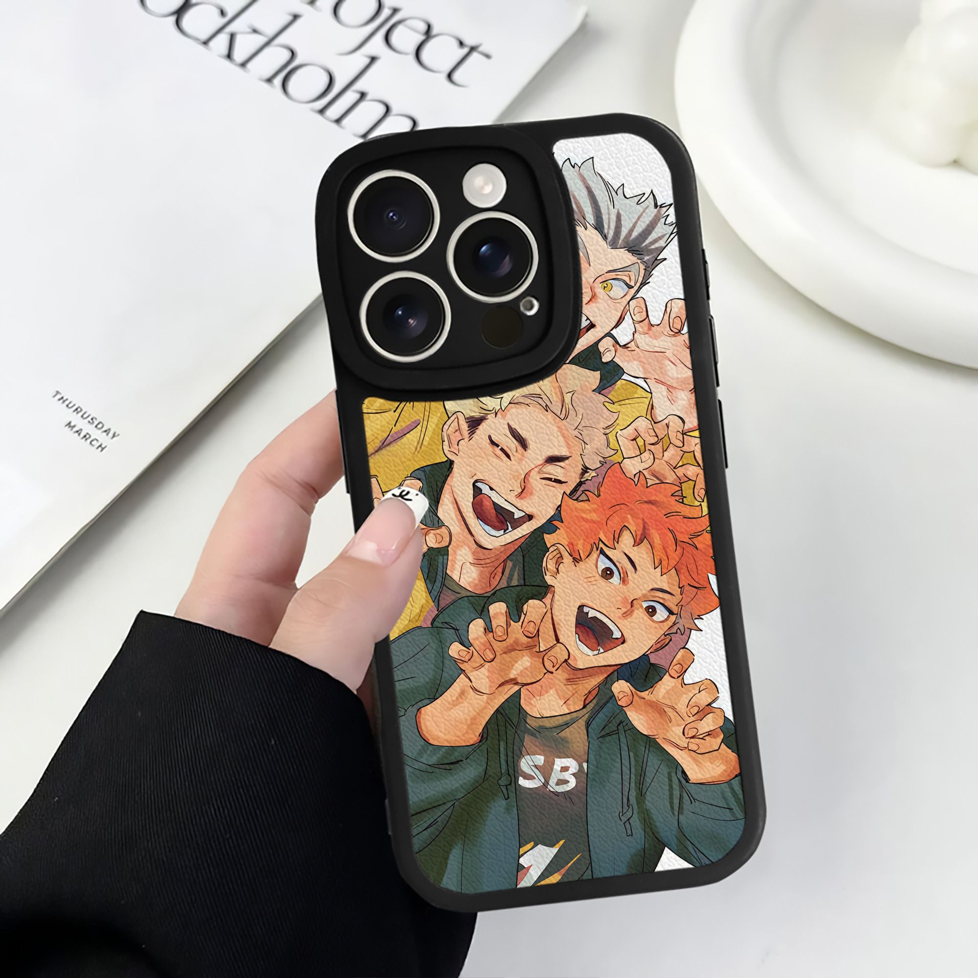 （画像用） ハイキュー!! Haikyu!! 【iPhone 16シリーズ対応】シリコンスマホケース（レザー調） 材質：シリコン